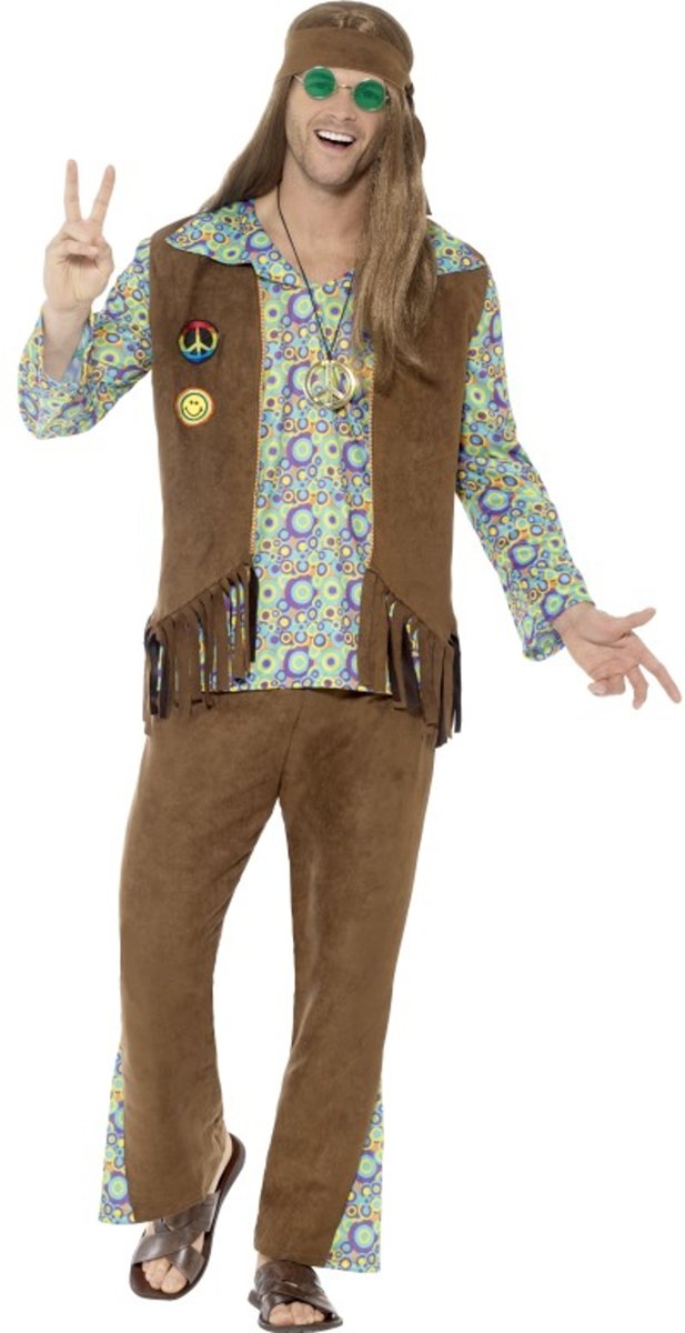 Hippie Kostuum | Crosby High Hippie | Man | Large | Carnaval kostuum | Verkleedkleding